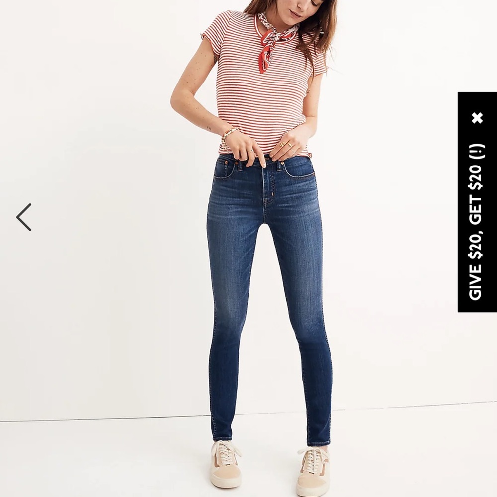 Madewell 10-Inch High Rise Skinny Jeans Dark Wash